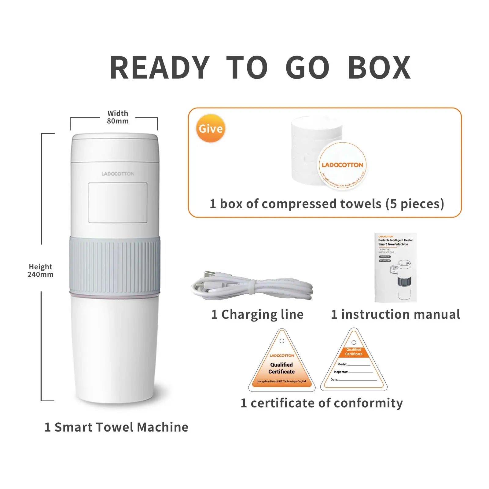 LADOCOTTON Portable Smart Towel Warmer Machine C8S - LADOCOTTON
